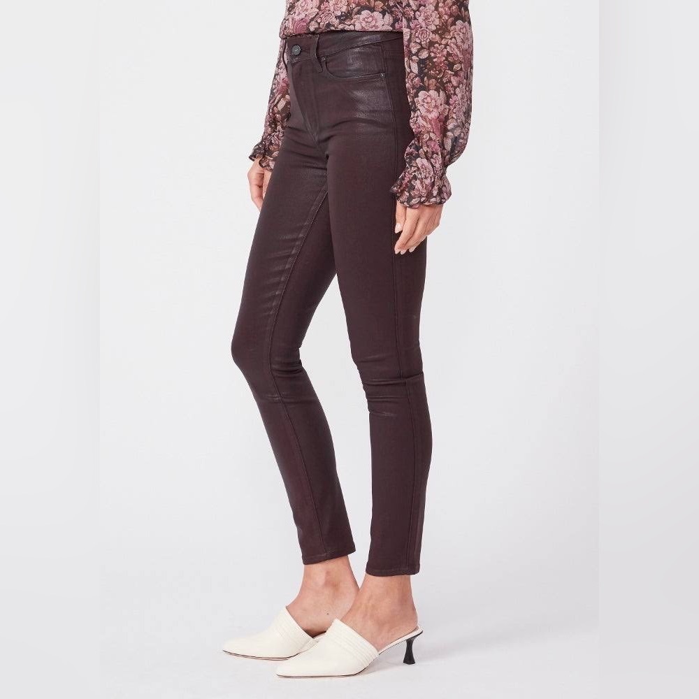 NWT PAIGE Coated Denim Hoxton Vintage High Rise Ankle Jean